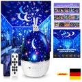 Sternenprojektor Nachtlicht Kinder mit Bluetooth Musik und Timer 360° drehbar