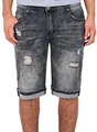 ESRA Herren Jeans Shorts Basic Jeans-Shorts Kurze Hose Bermuda A415