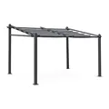 Alice's Garden - Aluminium-Wandpergola - Murum 3x4m - Leinwand - Ideale Laube für Ihre Terrasse, versenkbares Dach, Schiebeplane, Aluminiumstruktur