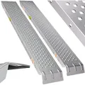 MONZANA® 2x Auffahrrampe 400 kg Tragfähigkeit galvanisierter Stahl 160x22,5x4,5cm rutschfeste perforierte Oberfläche PKW Transport Laderampe Rampe - Silber