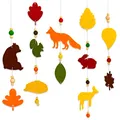 Papierdrachen Filz-Holzperlen-Mobile - Bastelset - Herbstliche Waldtiermotive -