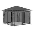 vidaXL Partyzelt Pavillon mit Moskitonetz 3x3x2,73 m Anthrazit 180 g/m²