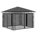 Pavillon Gartenzelt Mit Moskitonetz 3x3x2,73 M Anthrazit 180 G / M²