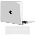TECOOL Hülle Kompatibel mit MacBook Pro 15 Zoll 2019 2018 2017 2016 mit Touch Bar (A1990 A1707), Ultradünne Schutzhülle Hartschale Case mit Tastaturschutz (EU Layout), Kristall Transparent