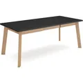 Esszimmertisch, 194x90x75cm, Für 10 Gäste, Hölzerne Beine, Schwarz - Schwarz