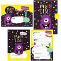 Nova MD 12 Monster Einladungskarten zum Geburtstag oder Party für Jungen und Mädchen inkl. Umschläge |: Cool (12 Stk.) (42691288)