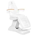 Activeshop Lux 273B Kosmetikliege Massageliege Massagetisch Massagestuhl Weiss bis 200 kg belastbar Premium-PU-Leder mit 3 motoren vollelektrisch 200 x 62 x (67-89) cm (L x W x H)