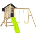 Zwerkules Spielhaus Holli 3 m. Rutsche u. Schaukel 370 x 352 x 224 cm Natur FSC®
