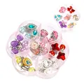 Hifot 7 Paare Clip Mädchen Ohrringe Prinzessin Klipp Ohrring Set Dress up Prinzessin Schmuck Zubehör für Mädchen Kinder Kleinkind in 2 klaren Boxen