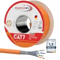 RedStar24 CAT 7 Verlegekabel 100m Netzwerkkabel Datenkabel LAN CAT7 Kabel Kupfer Installationskabel CAT.7 Gigabit S/FTP Kat.7 Halogenfrei PIMF POE 10Gbit Netzwerk Verkabelung Ethernet Simplex