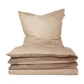 Schiesser Bettwäscheset Doubleface | 2-teilig | Zweifarbig | Renforcé | 100% Baumwolle | Oeko-Tex Zertifiziert | Reißverschluss | 135x200cm + 80x80cm | Sand