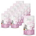 MjAMjAM - Premium Nassfutter für Katzen - saftiges Huhn und Wildlachs, 12er Pack (12 x 125 g), getreidefrei mit extra viel Fleisch