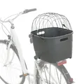 TRIXIE Tierfahrradkorb Hundefahrradkorb für Gepäckträger mit verstellbarer Halterung - grau -