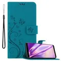 Cadorabo Hülle für Samsung Galaxy S8 Schutz Hülle in Blau Schutzhülle Handy Hülle Etui Case Blumen Flower