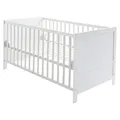 roba Kombi Kinderbett 70 x 140 - Gitterbett 3-fach höhenverstellbar - 3 Schlupfsprossen - Babybett umbaubar zum Juniorbett - Holz weiß