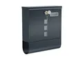 SONGMICS Briefkasten Postkasten, Schloss mit drehbarer Abdeckung, 30,5 x 9,5 x 33,3 cm, Sichtfenster, Namensschild, Zeitungsfach, einfache Montage, anthrazit
