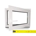 Kellerfenster - Kunststoff - Fenster - weiß - BxH: 80X75 cm - DIN Links - 2-Fach Verglasung - Wunschmaße ohne Aufpreis - Lagerware