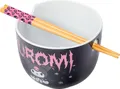 Hello Kitty Kuromi Keramik Ramen Nudel Reis Schüssel Mug Schwarz Rund