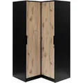 Beautysofa Eckschrank, Schwarz, Eiche, Holzwerkstoff, 108.5x200x106.5 cm, Schlafzimmer, Kleiderschränke, Eckschränke
