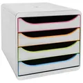 EXACOMPTA Organizer Schubladenbox BIG-BOX 310913D 4 Schübe harlekin/weiß