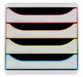 EXACOMPTA Schubladenbox Schubladenbox Big Box Plus 4 offene Schubladen Weiss/Harlekin 310913D, Boxen einzen