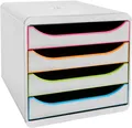Exacompta 310913D Premium Ablagebox mit 4 Schubladen für DIN A4+ Dokumente. Bela