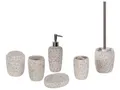 Badezimmer Set weiß 6-teilig aus Naturstein Dolomit mit Terrazzo Optik Palmilla