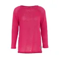 KNIT FACTORY - Jasmin Damen Strickpullover - Herbst und Winter Pulli - Pullover mit Rundhalsausschnit und Lange Ärmeln - Oberteile aus 80% Recycelte Baumwolle - Fuchsia - 36/38