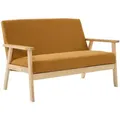 Sweeek - 2-sitzer-banksofa Mit Cord-bezug, Holzfüße, Cord, Senffarben