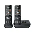 Gigaset Comfort 550A duo - Schnurloses Telefon - DECT - Analog - schwarz/chrom