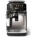 Philips Kaffeevollautomat 5400 Series, 12 Kaffeespezialitäten, LatteGo Milchsystem, Touchdisplay, Schwarz (EP5447/90) - Schwarz/Silber