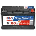BIG Start-Stop AGM 12V 80Ah 850A/EN Autobatterie – Premium VRLA Starterbatterie für Start-Stopp-Systeme & Bremsenergie-Rückgewinnung, Wartungsfrei, Auslaufsicher, Erstausrüsterqualität