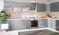 L-Form Küchenzeile BRERRA 380x170cm weiß Front fenstergau Hochglanz 67176550