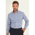 JP1880 Businesshemd Hemd Business Langarm Haifisch-Kragen bügelleicht blau|schwarz 3XL