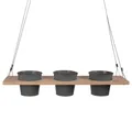UNUS HOME Blumenkasten Kräuterbar, Pflanzenregal (natur), Nachhaltig, stabile Drahtseilaufhängung, vielseitig einsetzbar, Grau