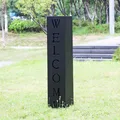 Pflanzgefäß Dekosäule Schwarz Welcome Fackelsäule Pflanzsäule Säule Metall