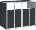 vidaXL Mülltonnenbox für 2 Tonnen Anthrazit 144x81x113 cm Stahl