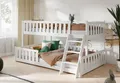 Kids Collective Etagenbett Hochbett Kinderbett 90x200/120x200 cm Rausfallschutz & Lattenrost, Mit Leiter, massives Kiefernholz, Weiß
