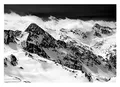 Vlies Fototapete Berge Schwarz und Weiß Himmel Wolken Gebirge - inkl. Kleister - für Wohnzimmer Schlafzimmer Vliestapete Wandtapete Vlies Tapete Motivtapeten Montagefertig (368x254 cm)