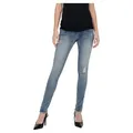 ONLY MATERNITY Damen Olmblush Mid Sk Ank Raw Dnm, Medium Blue Denim, S / 32L