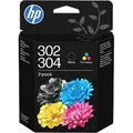 HP Hewlett-Packard 302/304 Tri-color/Black Ink Crtg 2-Pk, 302/304 (B82L1AE#LS1)