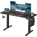 Songmics Schreibtisch Elektrisch Höhenverstellbar 140 x 120 x 60 cm Schwarz
