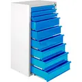 ADB MAMMUT Schubladenschrank lichtgrau, lichtblau 9 Schubladen 70,0 x 43,5 x 120,0 cm, 1 St.