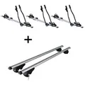 3x Fahrradträger SAGITTAR + Dachträger Rio 120 kompatibel mit für Skoda Roomster 5J ab '06