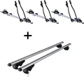 3x Fahrradträger SAGITTAR + Dachträger Rio 120 kompatibel mit für Skoda Roomster 5J ab '06