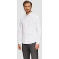 s.Oliver Langarmhemd Hemd Slim Fit: Gemustertes Popeline-Hemd mit Kentkragen bunt|weiß S