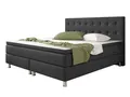 Boxspringbett Köln 180x200 Webstoff Anthrazit Boxspring Optik