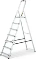 Drabest | Leiter - 7 Stufen, Tragfähigkeit 125kg - Alu Leiter, Klappleiter, Anti-Rutsch-Füße, Trittleiter, Leiter