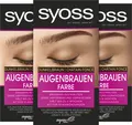 Syoss Augenbrauenfarbe Dunkelbraun 3x 17 ml, Vorratspack, Natürlicher Look & langanhaltendes Ergebnis