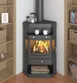 Eck-Kaminofen Victoria Panama, schwarz, dauerbrandfähig – 9kW